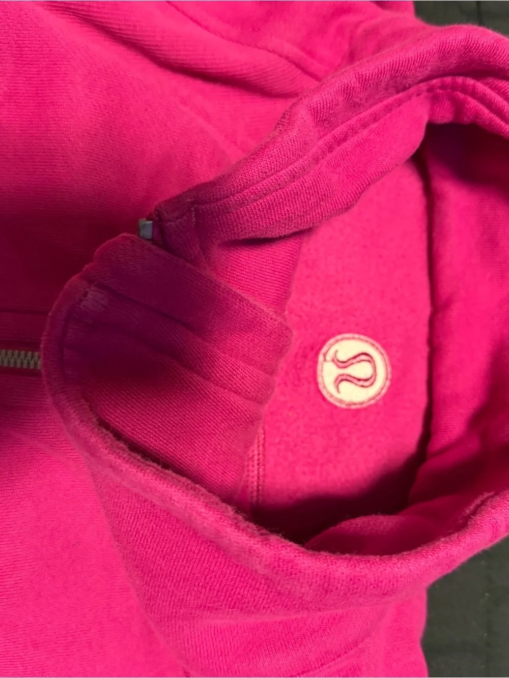 Women’s Lululemon scuba oversized funnel-neck half zip long ripened raspberry